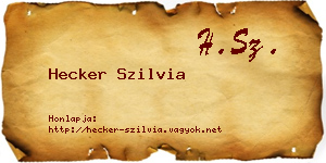 Hecker Szilvia névjegykártya